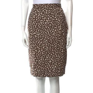 PRADA Brown Patterned Pencil Skirt Sz IT 40/US 4